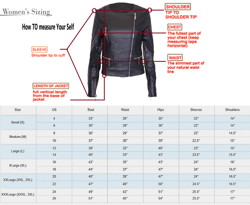 Size Charts – Turkish Leather Shopping